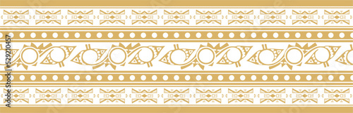 Vector golden seamless Indian patterns. National seamless ornaments, borders, frames. colored decorations of the peoples of South America, Maya, Inca, Aztecs. Print for fabric, paper, textile