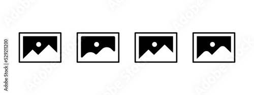 gallery icon vector, silhouette of an image icon - stock vector. photo