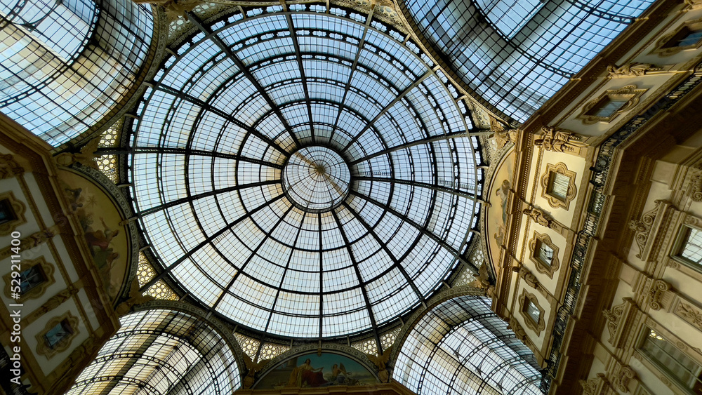 Beautiful Dome of Galleria in Milan,Italy