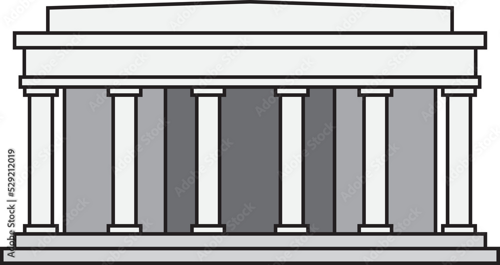 outline drawing of washington dc landmark front elevation view. outline drawing of washington dc landmark front elevation view.