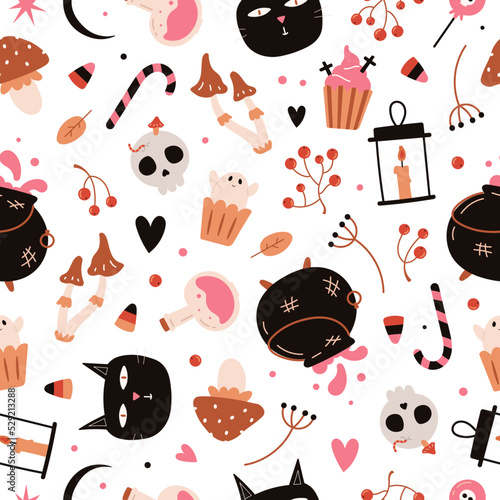 seamless cute pattern for halloween party holiday vector illustration