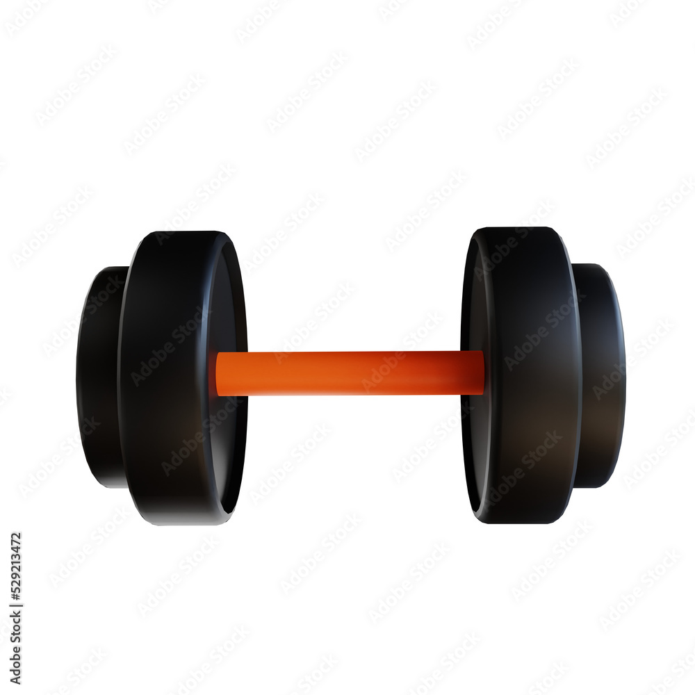3D illustration dumbbell suitable for fitness 3D illustration dumbbell suitable for fitness