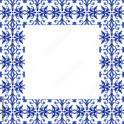 Square Portuguese Azulejos Tile Frame Border
