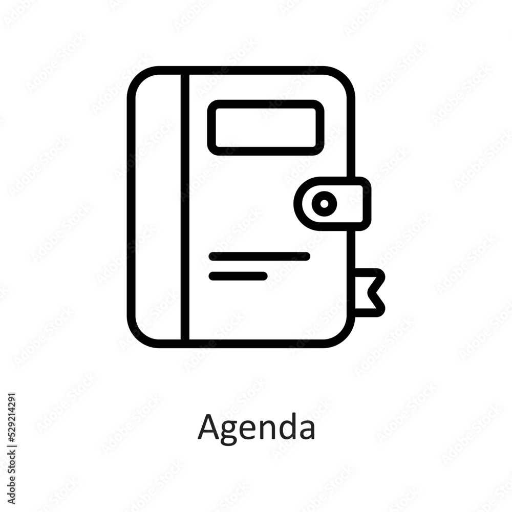 Agenda Outline Vector Icon Design illustration on White background. EPS 10 File Agenda Outline Vector Icon Design illustration on White background. EPS 10 File
