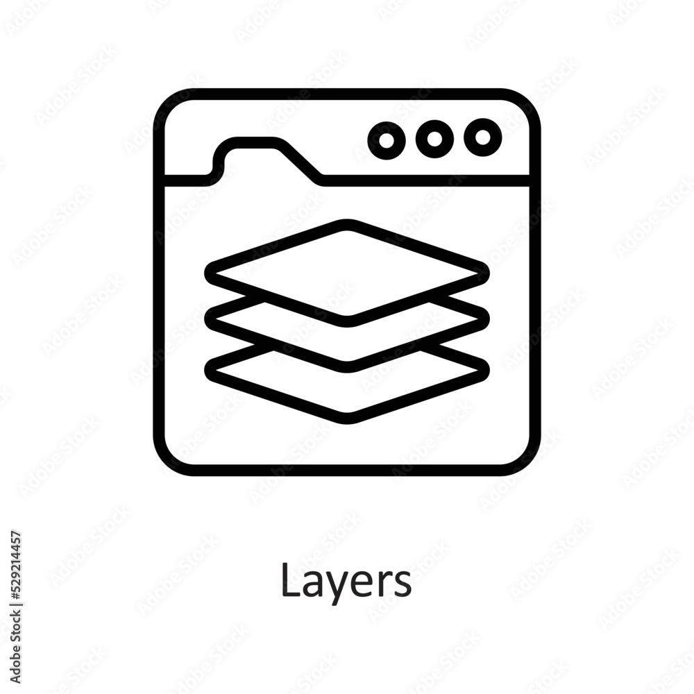 Layers Outline Vector Icon Design illustration on White background. EPS 10 File Layers Outline Vector Icon Design illustration on White background. EPS 10 File
