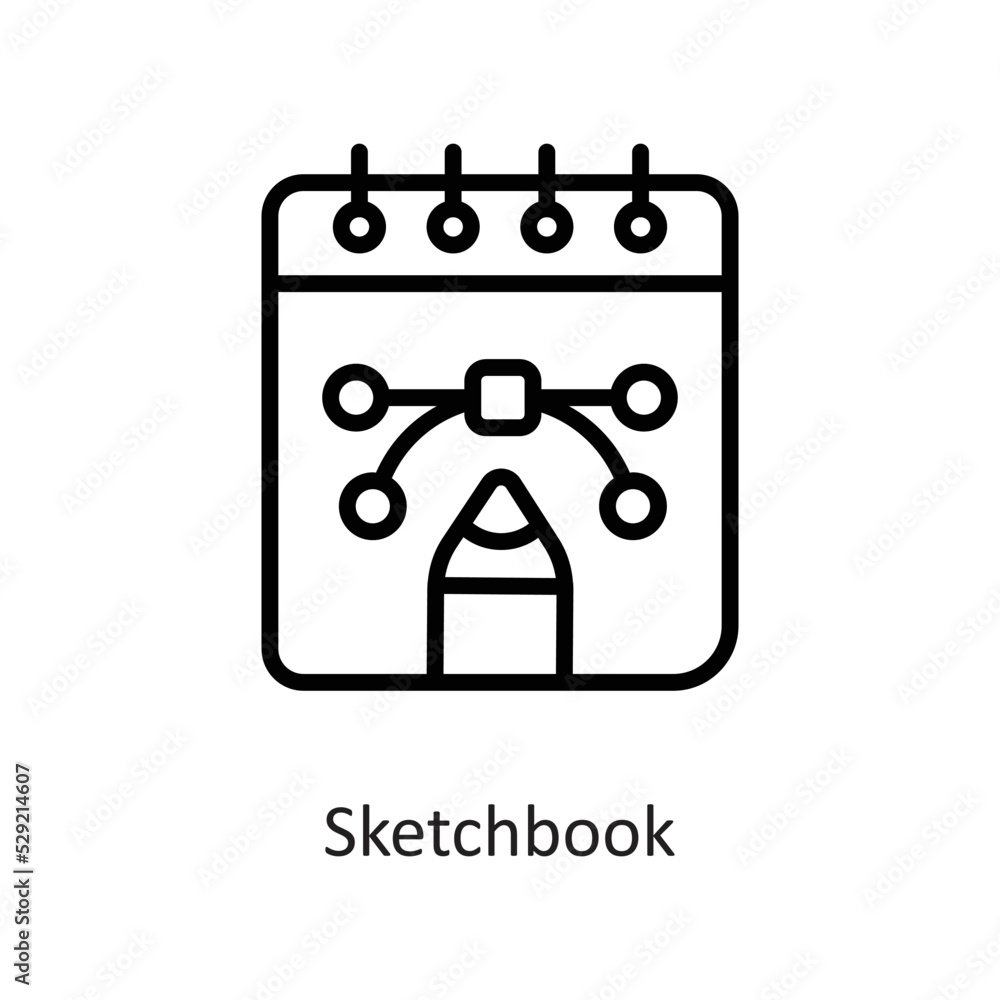 Sketchbook Outline Vector Icon Design illustration on White background. EPS 10 File Sketchbook Outline Vector Icon Design illustration on White background. EPS 10 File