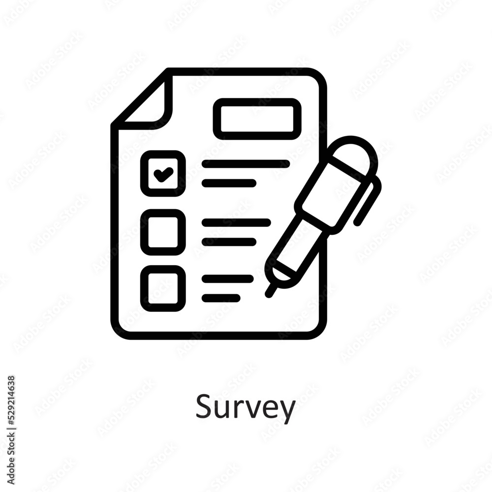 Survey Outline Vector Icon Design illustration on White background. EPS 10 File Survey Outline Vector Icon Design illustration on White background. EPS 10 File