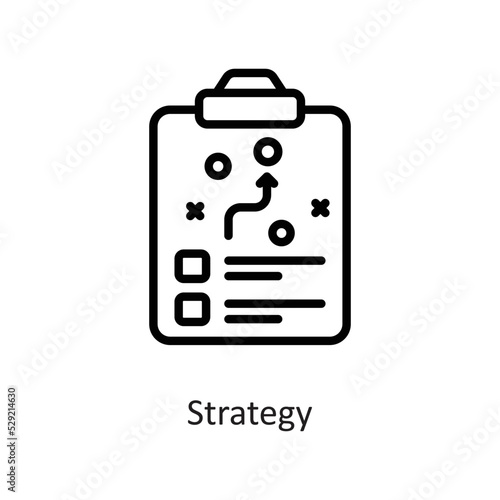 Strategy Outline Vector Icon Design illustration on White background. EPS 10 File © Optima GFX