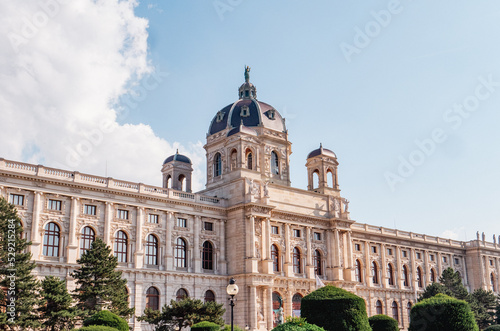 beautiful facade of the museum of natural history vienna in austria on a sunny day photo