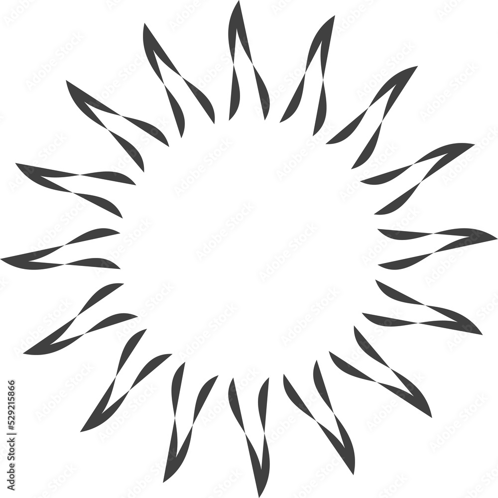Tribal flaming sun stencil Outline illustration Tribal flaming sun stencil Outline illustration