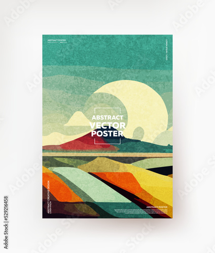 Creative abstract landscape. For postcards, covers, booklets, leaflets, etc. Vector.