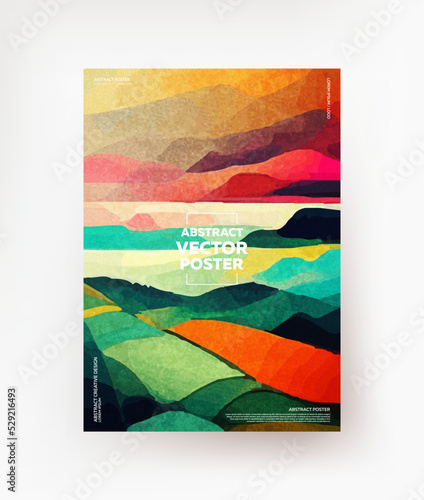 Creative abstract landscape. For postcards, covers, booklets, leaflets, etc. Vector.