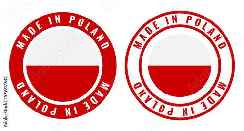 made in poland sign vector design. product emblem. handwritten flag ribbon typography lettering logo label banner	
