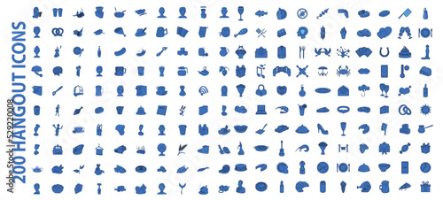 200 banquet firm icons set in flat style for any design vector illustration