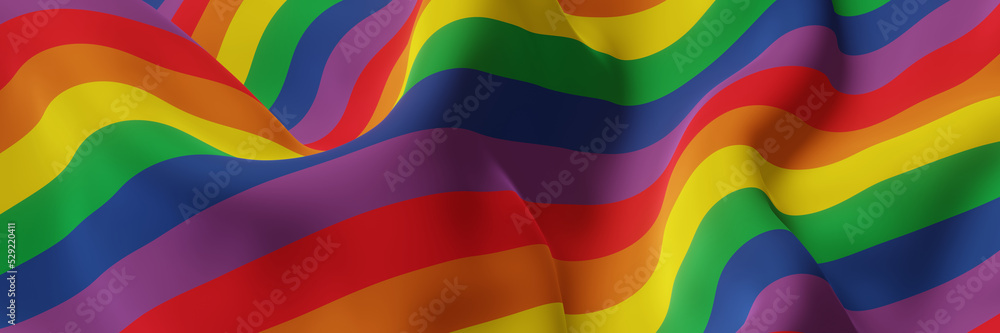 Fototapeta premium Wavy rainbow color background.
