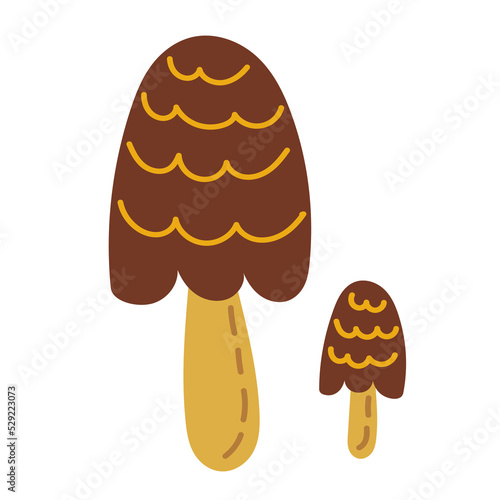 mushrooms in doodle style vector