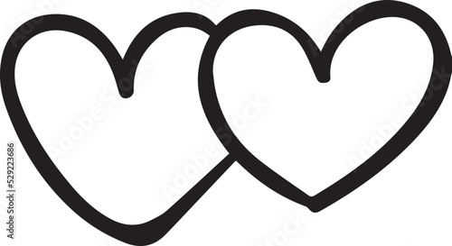 Vector Heart shape frame with brush. Heart hand drawn icon For poster, wallpaper and Valentine's day. Collection of hearts, vector illustration