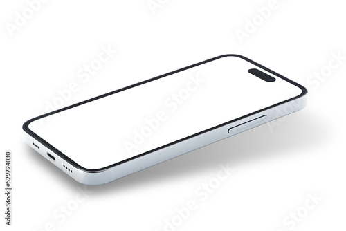 Modern smartphone screen mockup. Mobile UI application template. Cellphone frame with blank display isolated templates.