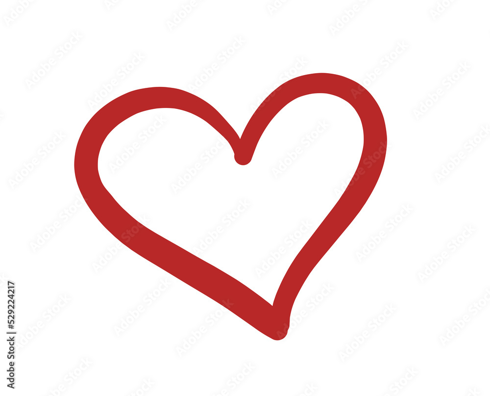 red heart on isolated background