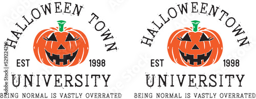 Halloweentown University, Halloween Truck, Happy Halloween, Vector Illustration File