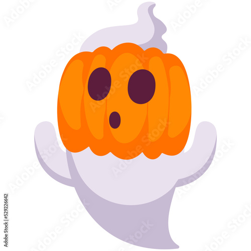 Pumpkin Ghost Illustration