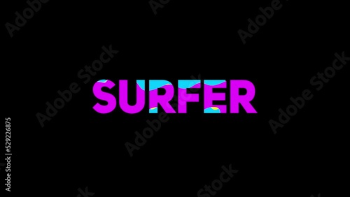 multi-colored liquid turns into the word 