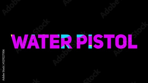 multi-colored liquid turns into the word 