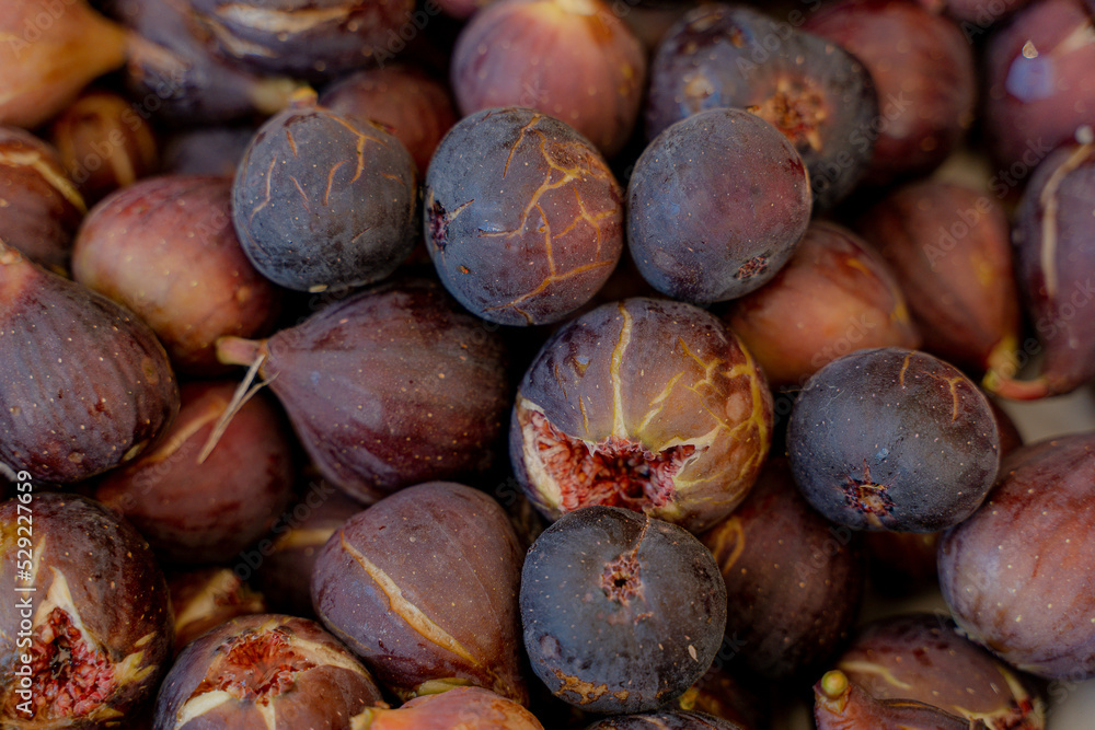 Fototapeta premium Fruit. Ripe fig fruit. Close-up.
