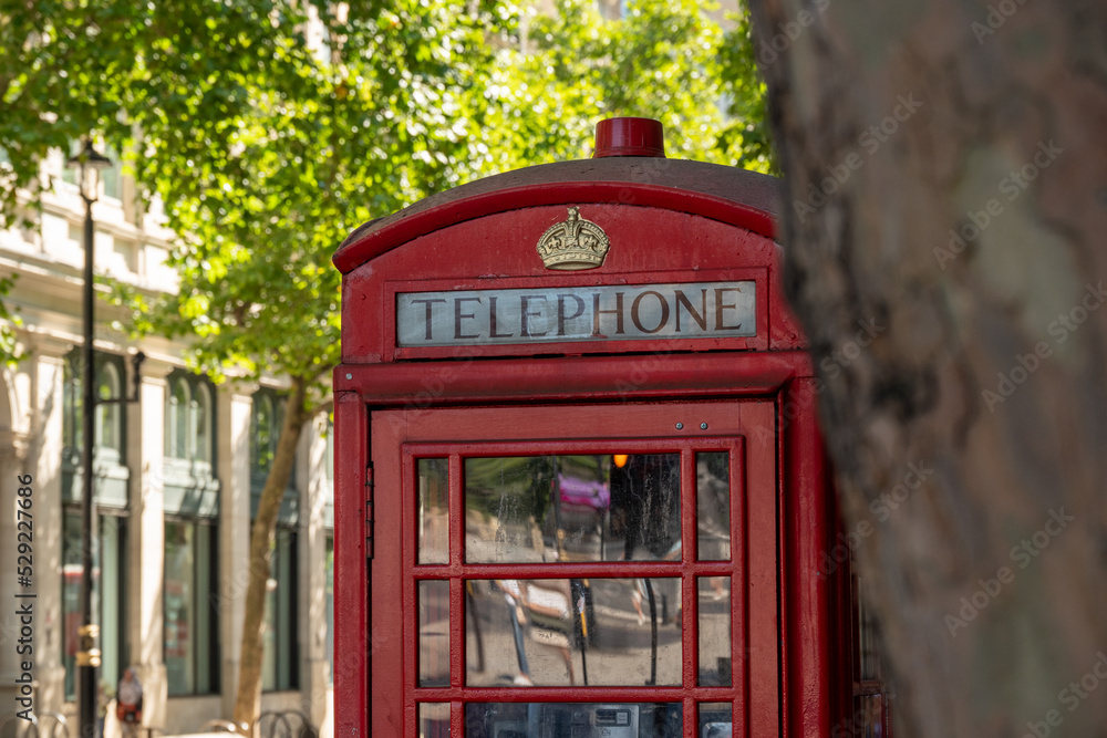 red phone booth in london in summer red phone booth in london in summer