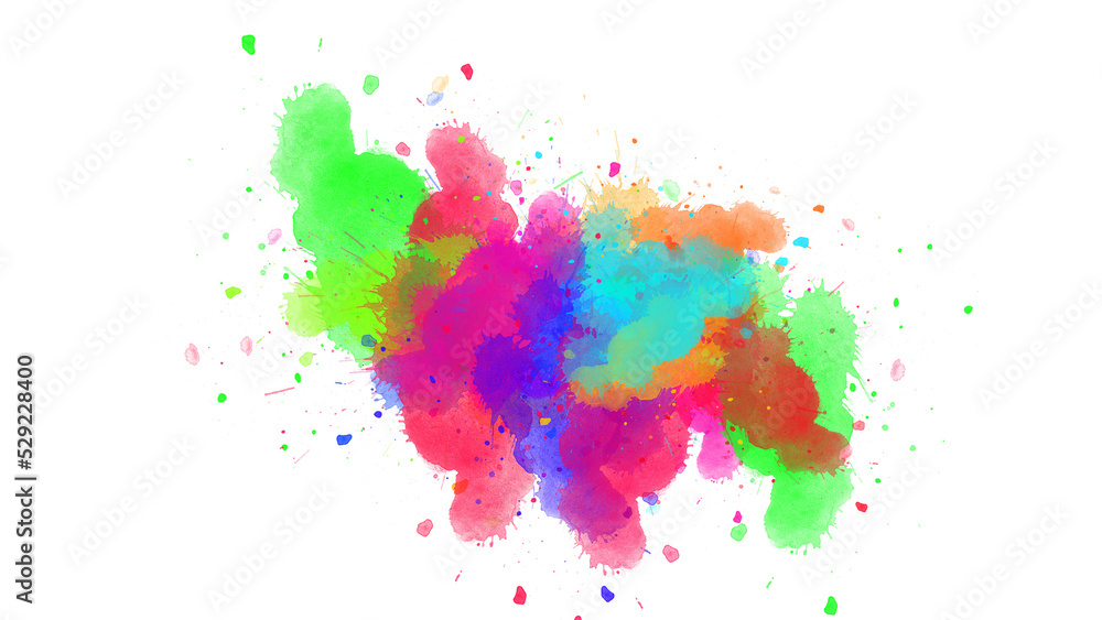 watercolor paint brush stroke. ink splash transition. Abstract inkblot, splat, fluid art, overlay, alpha matte composition, spread on a white paper background. ink transition splatter blot spreading.