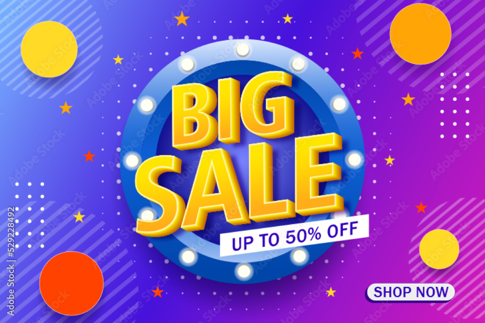 Big sale banner template for promotion. Editable text effect. Background design for product offering