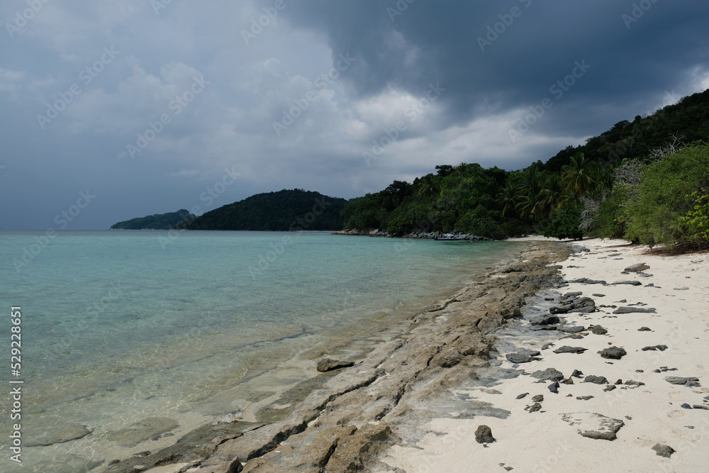 Indonesia Anambas Islands - Costline with beach and volcanic rocks Indonesia Anambas Islands - Costline with beach and volcanic rocks