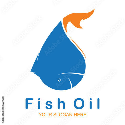 Fish oil logo vector illustration template