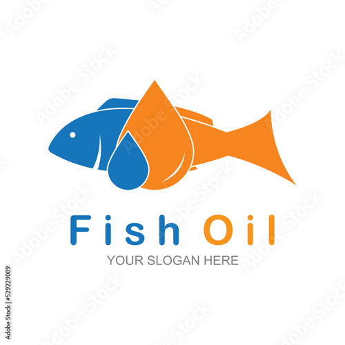 Fish oil logo vector illustration template