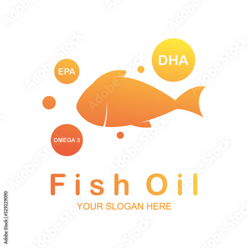 Fish oil logo vector illustration template