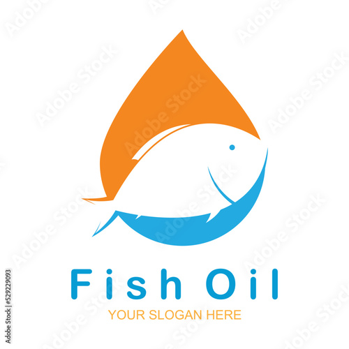 Fish oil logo vector illustration template