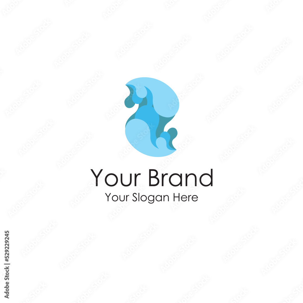 simple wave water iconic blue logo premium simple wave water iconic blue logo premium