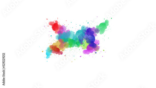 watercolor paint brush stroke. ink splash transition. Abstract inkblot, splat, fluid art, overlay, alpha matte composition, spread on a white paper background. ink transition splatter blot spreading. © Devid