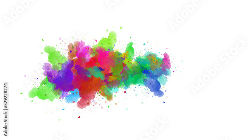 watercolor paint brush stroke. ink splash transition. Abstract inkblot, splat, fluid art, overlay, alpha matte composition, spread on a white paper background. ink transition splatter blot spreading. © Devid