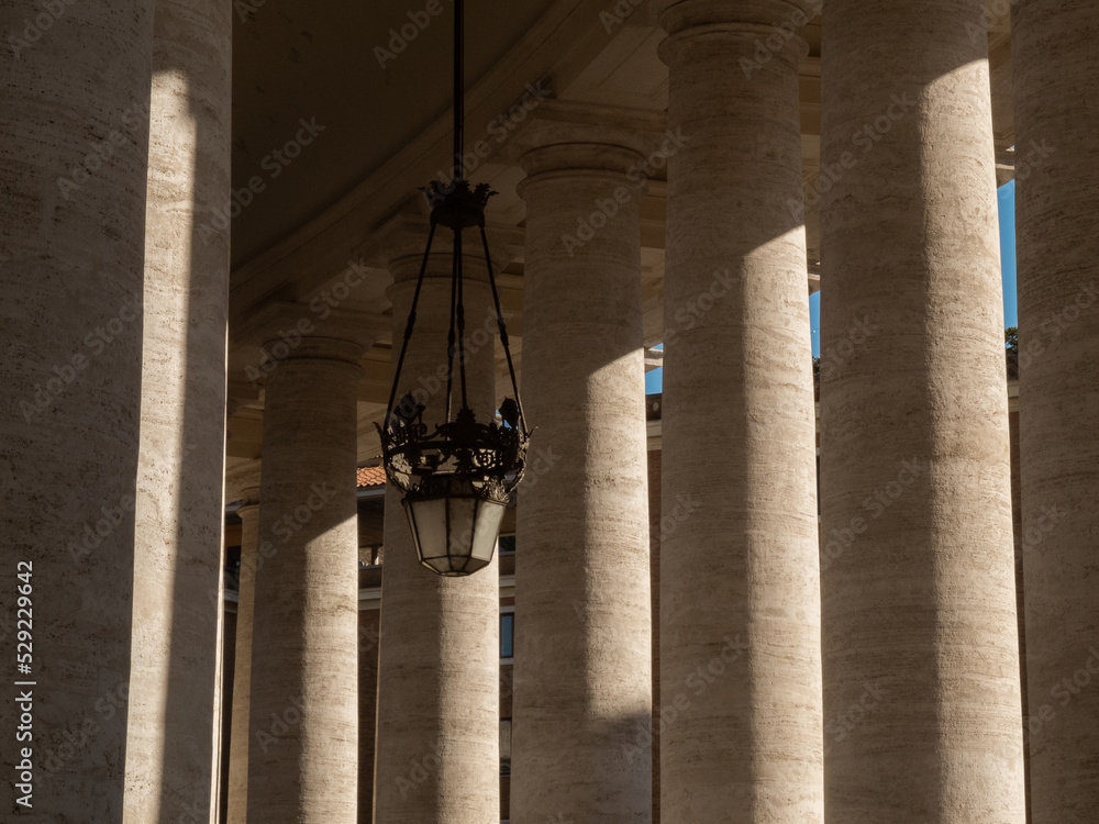 detail of the columns of the cathedral, St Peter of Vativan