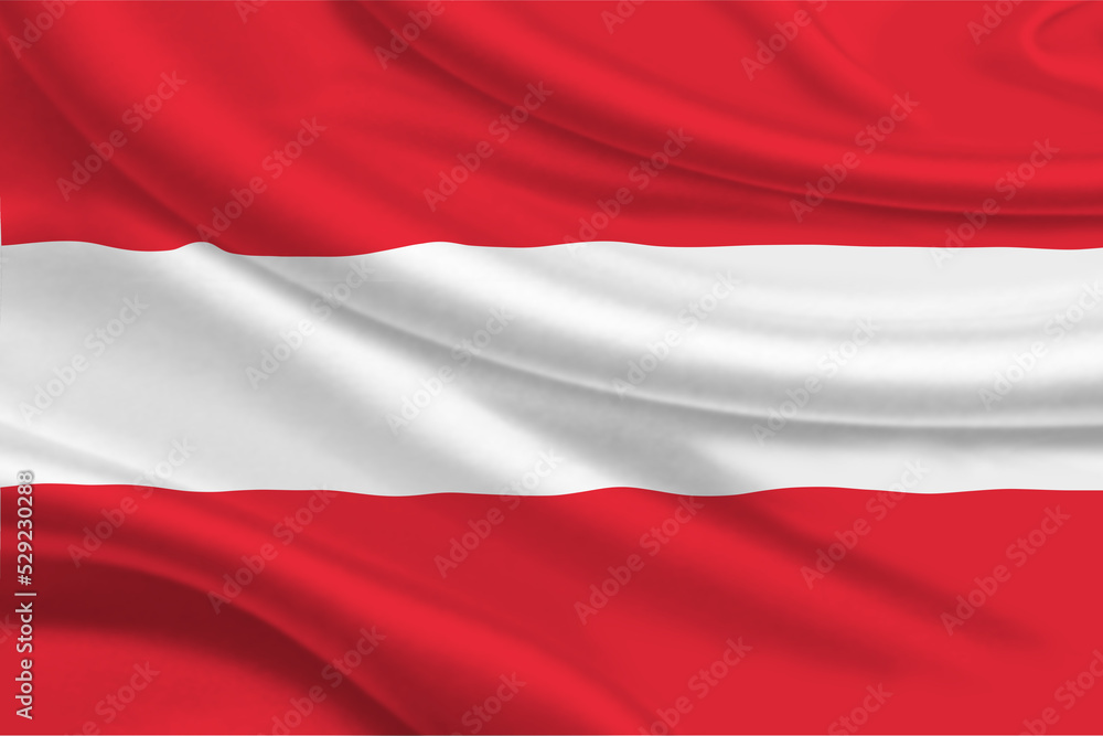 3D Flag of Austria on wrinkled fabric background. 3D Flag of Austria on wrinkled fabric background.