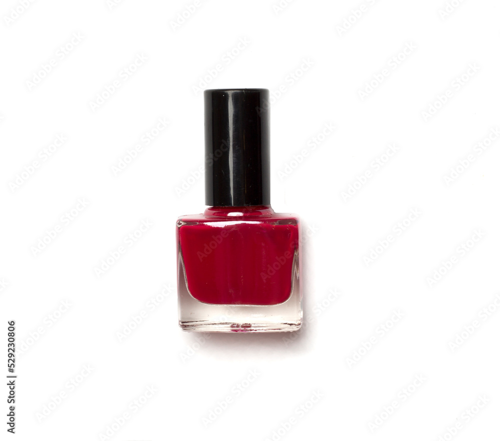Nail polish isolated on white background, top view Nail polish isolated on white background, top view