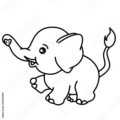elephant vector drawing for coloring book