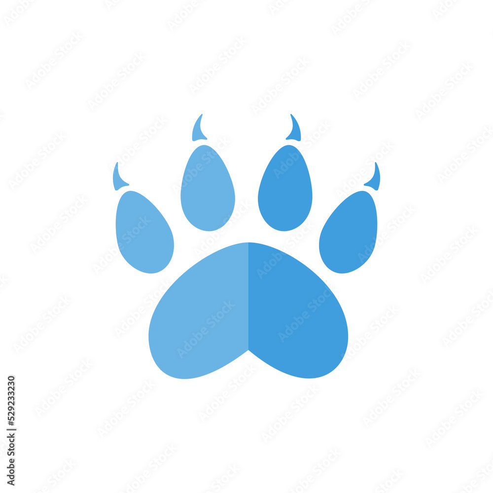 Dog and cat paws with sharp claws. cute animal footprints Dog and cat paws with sharp claws. cute animal footprints