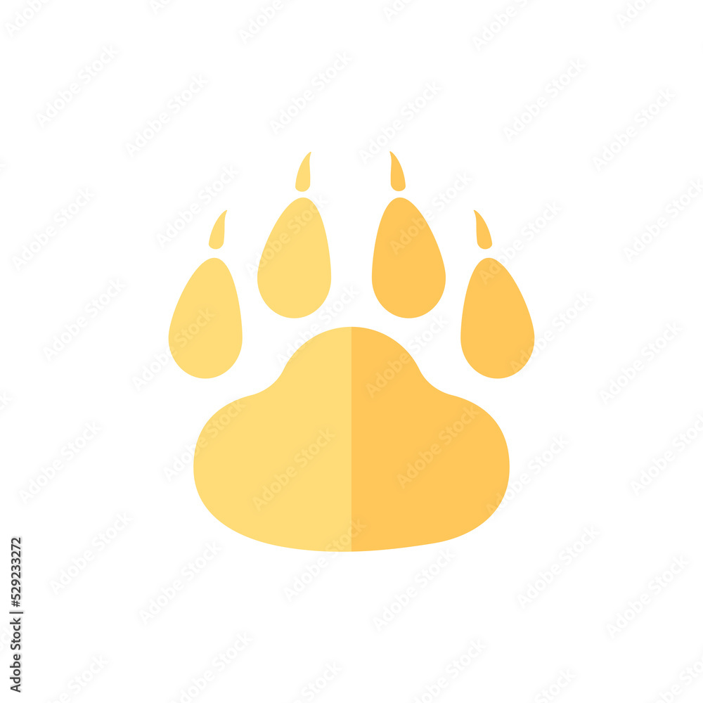 Dog and cat paws with sharp claws. cute animal footprints Dog and cat paws with sharp claws. cute animal footprints