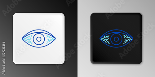 Line Reddish eye due to viral, bacterial or allergic conjunctivitis icon isolated on grey background. Colorful outline concept. Vector