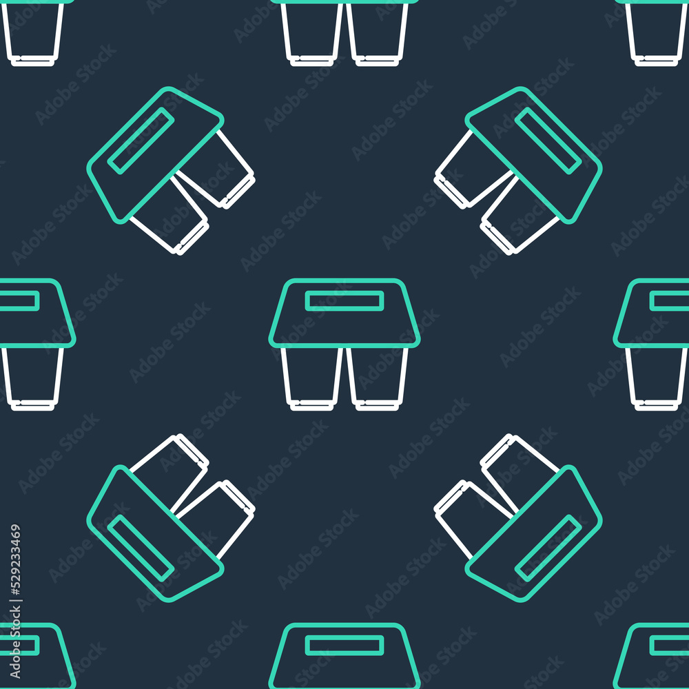 Line Coffee cup to go icon isolated seamless pattern on black background. Vector Line Coffee cup to go icon isolated seamless pattern on black background. Vector