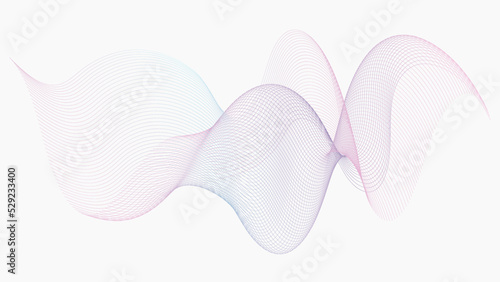 Vector illustration of warm and cold tones on white pattern with nice curves transitons - beauty of geometry, suitable for different kind of backgrounds - presentations, documents, video, like HD