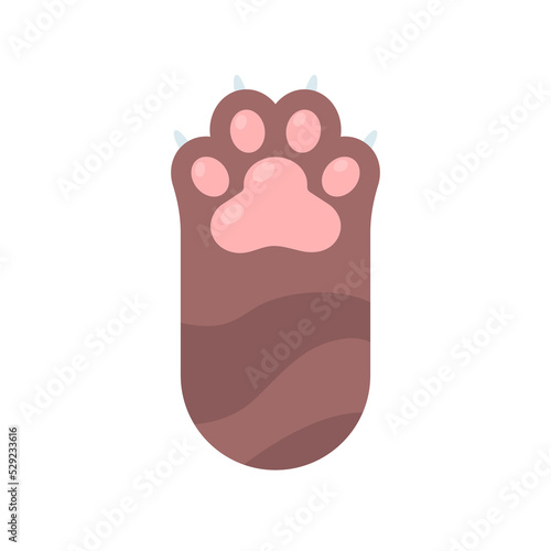 Sticker Dog and cat paws with sharp claws. cute animal footprints