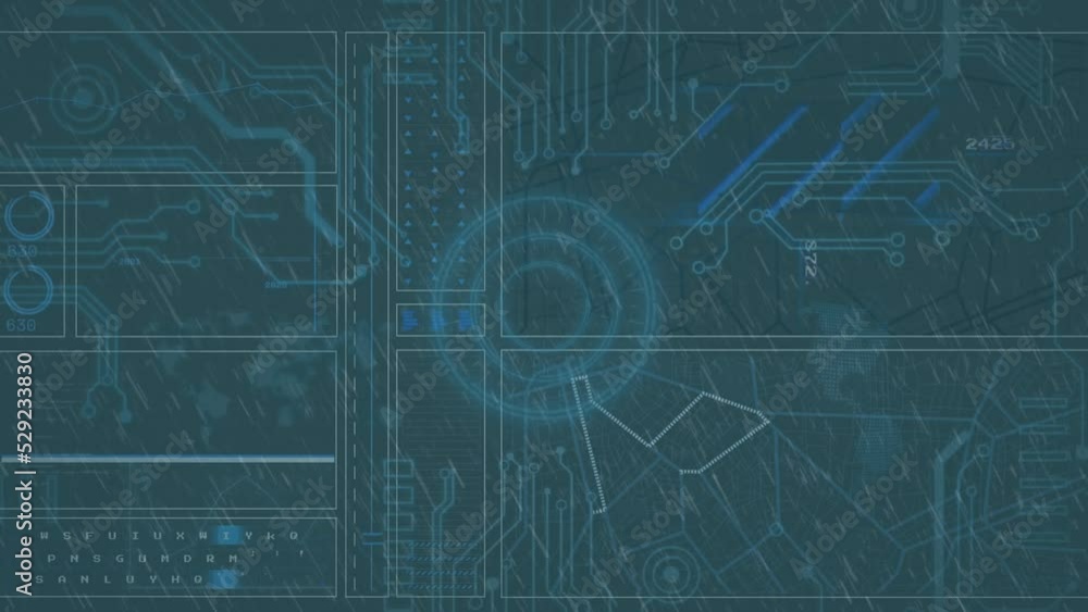 Animation of data processing over rain Animation of data processing over rain